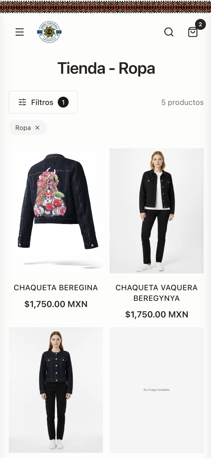 Mobile — product catalog