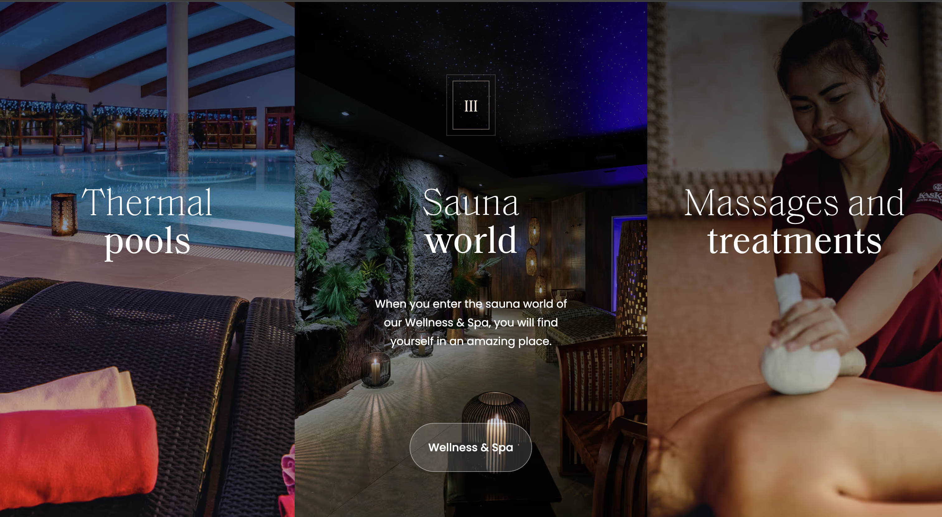 Wellness — thermal pools, sauna world, massages